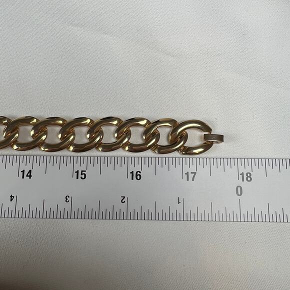 Goldtone Chain Link Necklace Chunky Statement Fashion - Picture 4 of 4